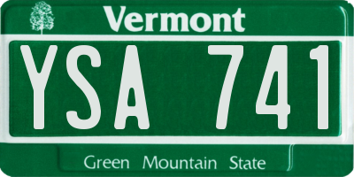 VT license plate YSA741