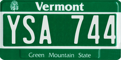 VT license plate YSA744