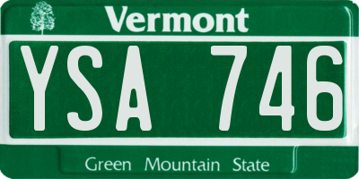 VT license plate YSA746