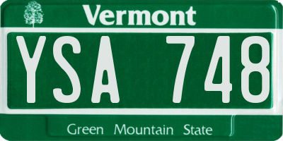 VT license plate YSA748
