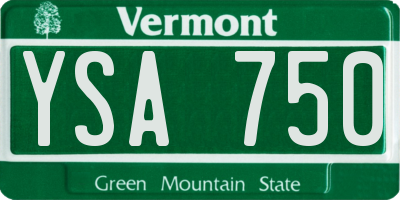 VT license plate YSA750