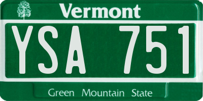 VT license plate YSA751