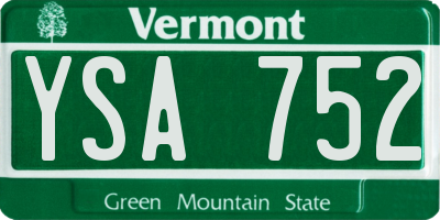 VT license plate YSA752