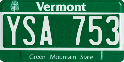 VT license plate YSA753