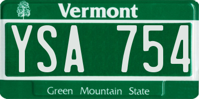 VT license plate YSA754