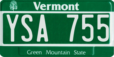VT license plate YSA755
