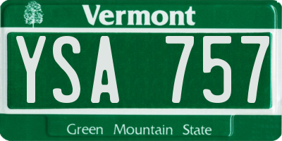 VT license plate YSA757