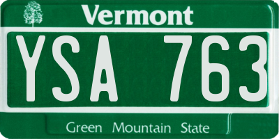 VT license plate YSA763