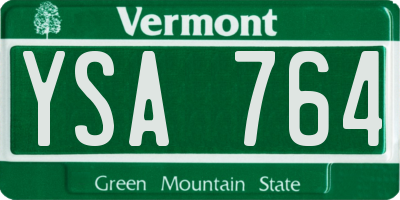 VT license plate YSA764