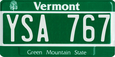 VT license plate YSA767