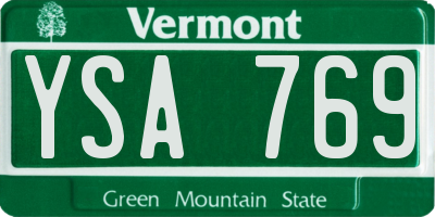VT license plate YSA769