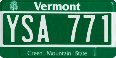 VT license plate YSA771