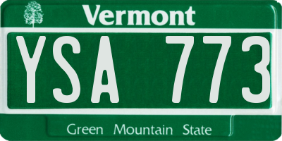 VT license plate YSA773