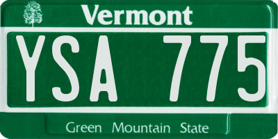 VT license plate YSA775