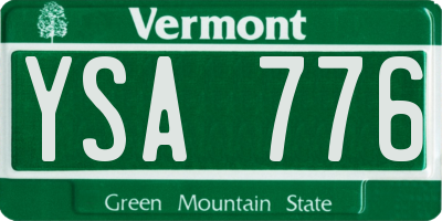 VT license plate YSA776