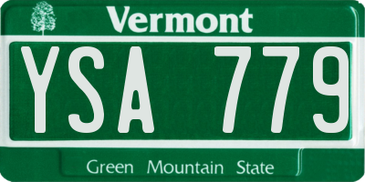 VT license plate YSA779