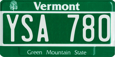 VT license plate YSA780