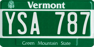 VT license plate YSA787