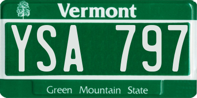 VT license plate YSA797