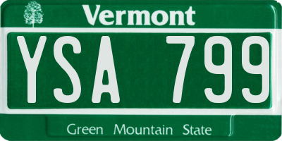 VT license plate YSA799