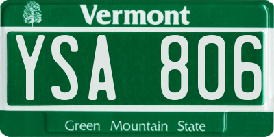 VT license plate YSA806
