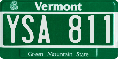 VT license plate YSA811