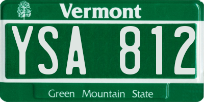 VT license plate YSA812