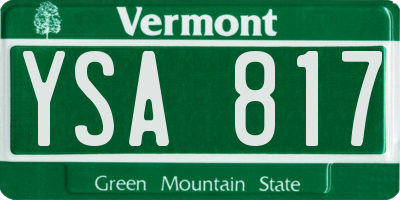 VT license plate YSA817