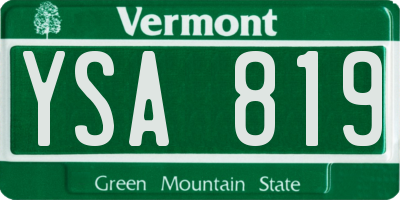 VT license plate YSA819