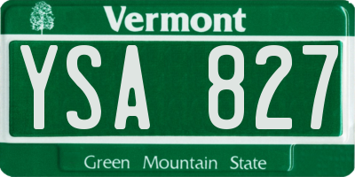 VT license plate YSA827