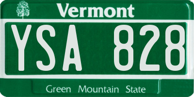 VT license plate YSA828