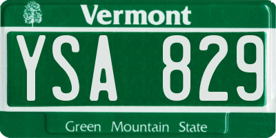 VT license plate YSA829
