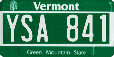 VT license plate YSA841