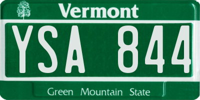 VT license plate YSA844