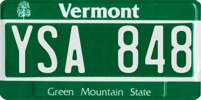 VT license plate YSA848