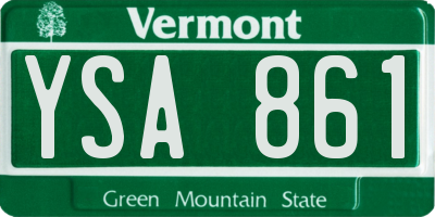 VT license plate YSA861