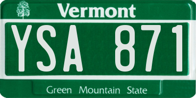 VT license plate YSA871