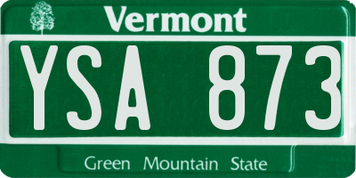 VT license plate YSA873