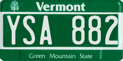 VT license plate YSA882
