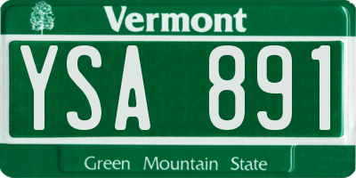 VT license plate YSA891