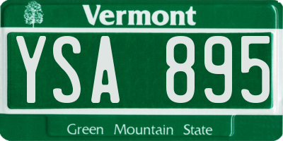 VT license plate YSA895