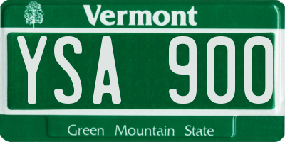 VT license plate YSA900