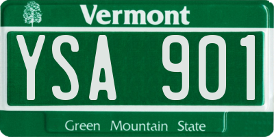 VT license plate YSA901