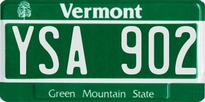 VT license plate YSA902