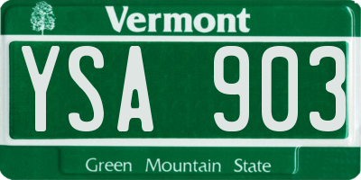 VT license plate YSA903