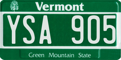 VT license plate YSA905
