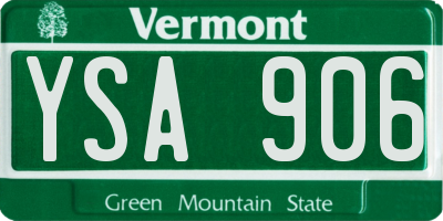 VT license plate YSA906
