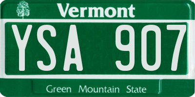 VT license plate YSA907