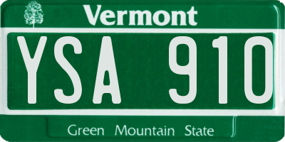 VT license plate YSA910