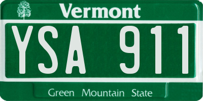 VT license plate YSA911